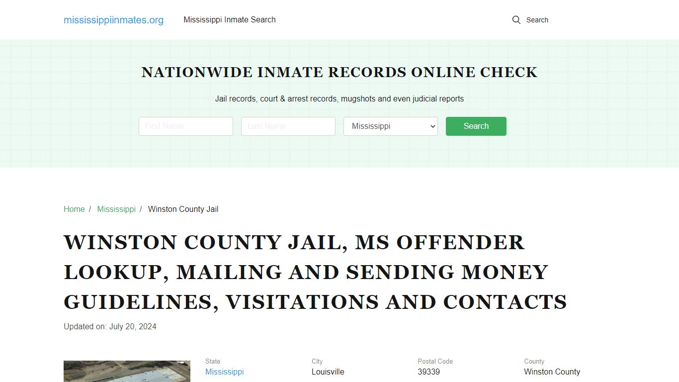 Winston County Jail, MS: Inmate Search Options, Visitations, Contacts